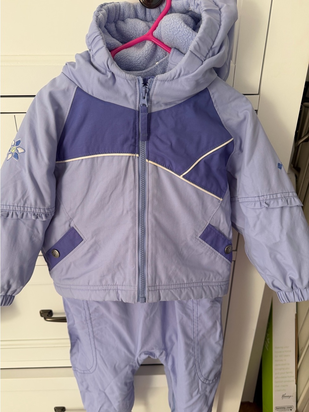Columbia Toddler 18 M Lavender Purple Snow Suit WaterProof Jacket Adjustable Bib